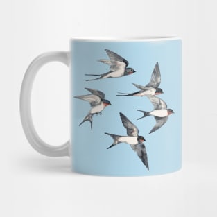 Blue Sky Swallow Flight Mug